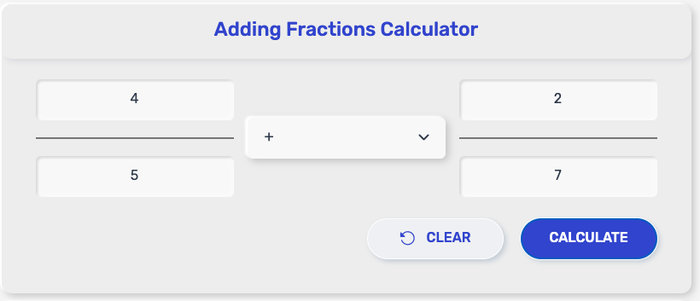 Adding Fractions Calculator